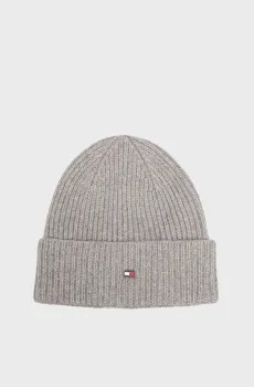 Мужская серая кашемировая шапка FLAG Серый ONESIZE Tommy Hilfiger AM0AM13586