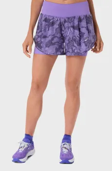 Женские фиолетовые шорты с узором Фиолетовый M Asics 2012D077-500