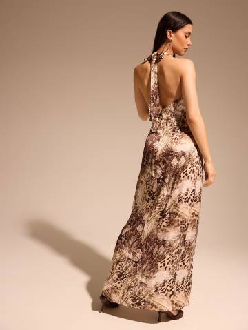 Mohito - Сукня максі з тваринним принтом - бежевий - 42