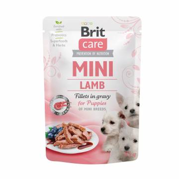 Влажный корм для щенков миниатюрных пород Brit Care Mini из филе ягненка в соусе, 85 г Влажный корм для щенков миниатюрных пород Brit Care Mini из филе ягненка в соусе, 85 г