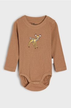 Боді з трикотажу в рубчик Bambi - пильно-коричневий