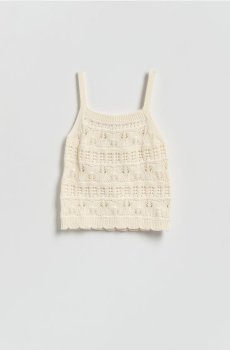 Reserved - В’язаний топ - кремовий - 9253X-01X