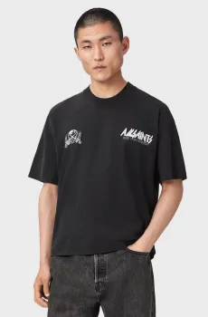 Мужская черная футболка CHROMIUM Черный XXL AllSaints M001PF