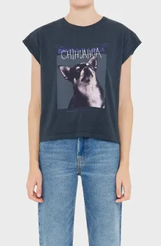 Женская черная футболка Черный L Bimba Y Lola 242BR7417.10035