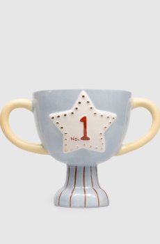 Голубое керамическое кашпо Trophy