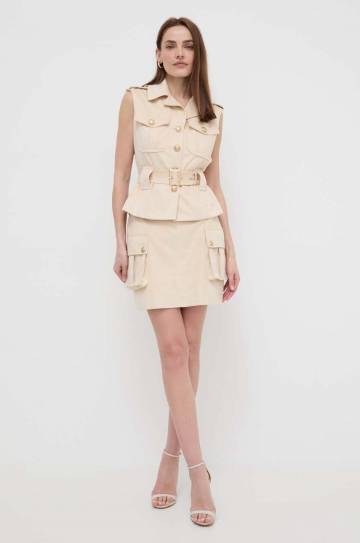 Юбка Guess PRIMROSE цвет бежевый mini расклешённая W4GD0I WG6T0 Юбка Guess PRIMROSE цвет бежевый mini расклешённая W4GD0I WG6T0