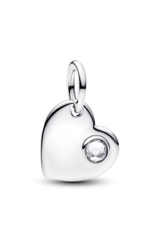 Намистина "Серце з прозорим каменем"