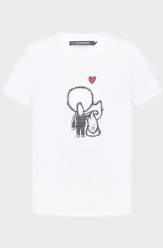 Женская белая футболка VALENTINE Белый L Karl Lagerfeld B1W17038