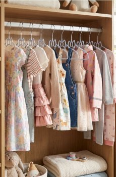 Набір вішаків для одягу з бантиком, 10 шт. - блакитний