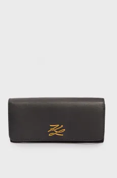 Женский черный кожаный кошелек AUTOGRAPH LG FLAP Черный ONESIZE Karl Lagerfeld A1W32111
