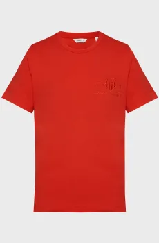 Женская красная футболка REG TONAL SHIELD SS T-SHIRT Красный XS Gant 4200262