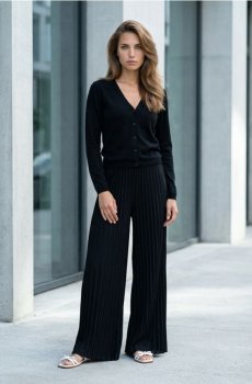 Кардиган з сумішшю вовни та віскози - чорний