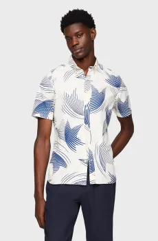 Мужская белая рубашка с узором MOTION STARS Белый M Tommy Hilfiger MW0MW34574