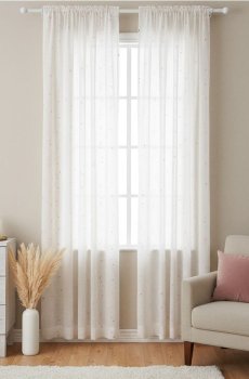 Штора на стрічці - пастельний рожевий