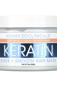 Уценка! Маска для волос Advanced Clinicals Keratin Sleek + Smooth Hair Mask, 340 г