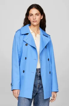 Женский голубой тренч COTTON SHORT TRENCH Голубой S Tommy Hilfiger WW0WW40481
