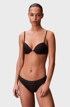 Женский черный бюстгальтер с узором IGHTLY LINED DEMI Черный 32A Calvin Klein LV00QF8872