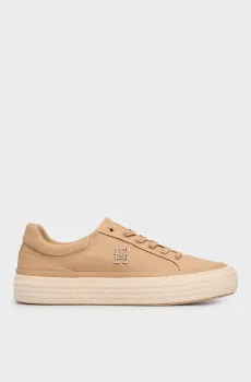 Женские бежевые льняные сникерсы VULC SNEAKER LINNEN Бежевый 36 Tommy Hilfiger FW0FW07673