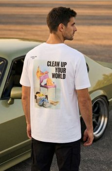 Бавовняна футболка з принтом - білий