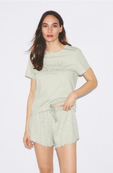 Reserved - Піжамний комплект із двох предметів із додаванням бавовни - блідо-зелений - 945HQ-07X
