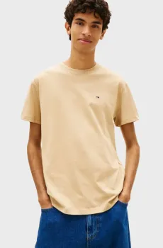 Мужская бежевая футболка REG SFLAG Бежевый M Tommy Jeans DM0DM22504