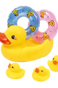 Детская резиновая игрушка Lindo Р 261 Утенок-спасатель, от 9 месяцев