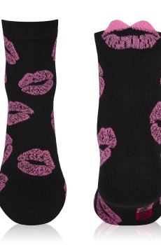 Женские носки AmiGA с губами, черные, размер 23-25