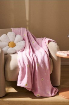 Набір: покривало та подушка у формі квітки - різнобарвний