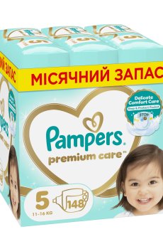 Подгузники Pampers Premium Care размер 5 (11-16 кг), 148 шт
