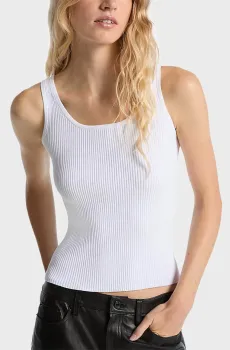 Женская белая майка RACER BACK SCOOP Белый M Michael Kors MR5615433D