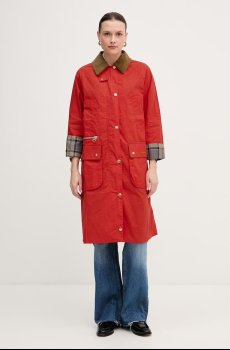 Barbour длинная куртка для женщин из хлопка Hollington