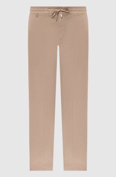 Бежевые брюки с льном