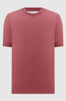 Розовая футболка с окантовкой