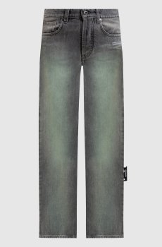 Серые джинсы с эффектом потертости