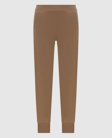 Бежевые спортивные штаны из кашемира