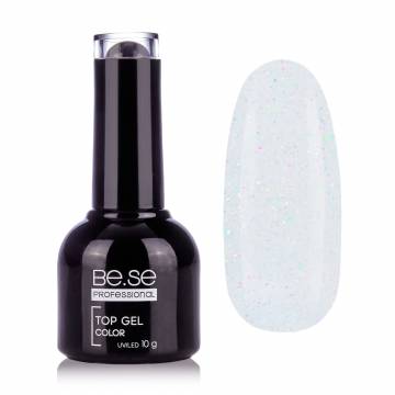 Топ для гель-лака Be.Se Professional Top Gel Coat Color 01 Прозрачный с глиттером, 10 г Топ для гель-лака Be.Se Professional Top Gel Coat Color 01 Прозрачный с глиттером, 10 г