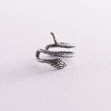 Серебряная серьга - каффа "Змея" 122833 Серебряная серьга - каффа "Змея" 122833