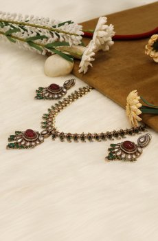 AANURA Gold-Plated Crystals Necklace and Earrings