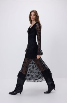 Reserved - Мереживна максі-сукня - чорний - 980GA-99X