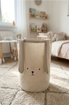 Кошик для зберігання з мотивом кролика - сірий