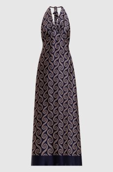 Синее платье макси Elidia с открытой спиной