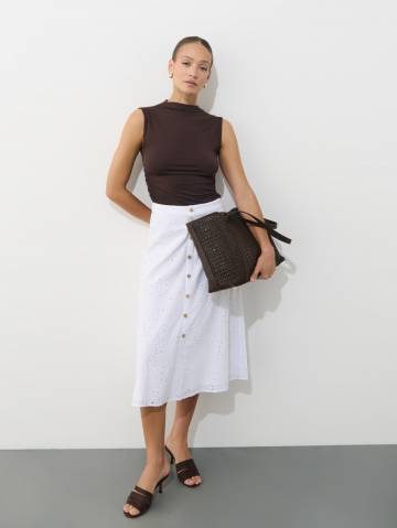 Mohito - Бавовняна спідниця - білий - 32