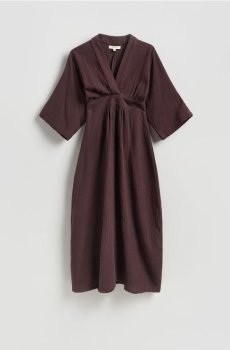 Reserved - Муслінова сукня міді - темно коричневий - 510IY-89X