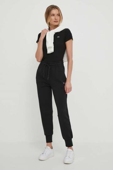 Спортивные штаны Lacoste цвет чёрный однотонные Спортивные штаны Lacoste цвет чёрный однотонные