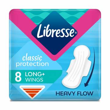Гигиенические прокладки Libresse Classic Protection Long+ с крылышками, 8 шт Гигиенические прокладки Libresse Classic Protection Long+ с крылышками, 8 шт