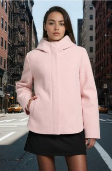 Куртка з каптуром - пастельний рожевий