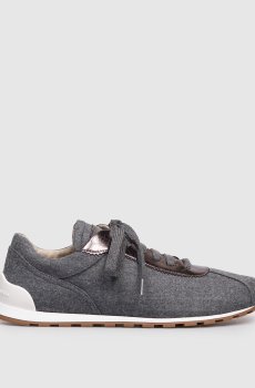 Серые комбинированные кроссовки с цепочкой мониль