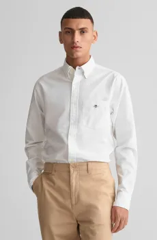 Мужская белая рубашка REG OXFORD SHIRT Белый M Gant 3000200