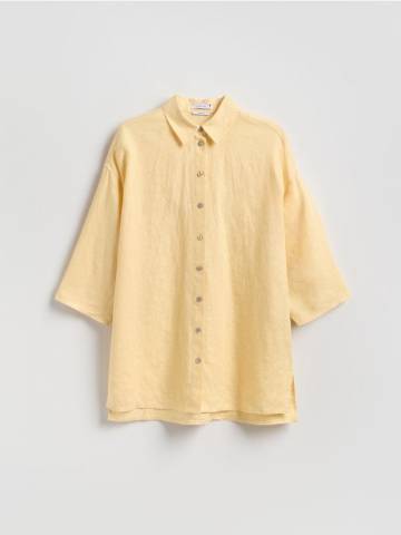 Reserved - LADIES` SHIRT - світло-жовтий - WD935-10X Reserved - LADIES` SHIRT - світло-жовтий - WD935-10X