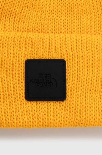 Шапка The North Face цвет оранжевый из толстого трикотажа Шапка The North Face цвет оранжевый из толстого трикотажа